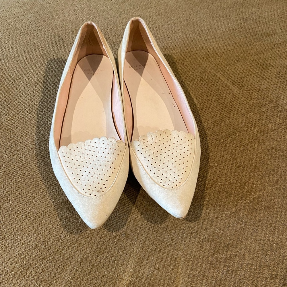 Nude suede Cole Haan flats, size 8.5